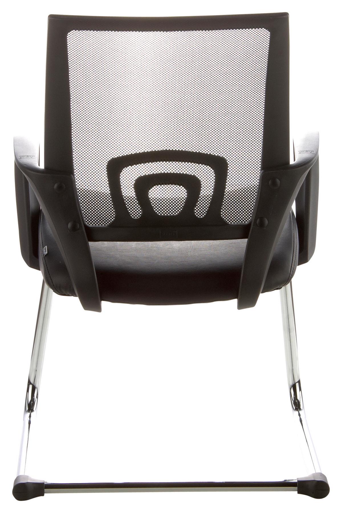 Besucherstuhl Visto Net V Schwarz Bis 110 Kg - Silberfarben/Schwarz, Basics, Kunststoff/Textil (57/98/52cm) - MID.YOU