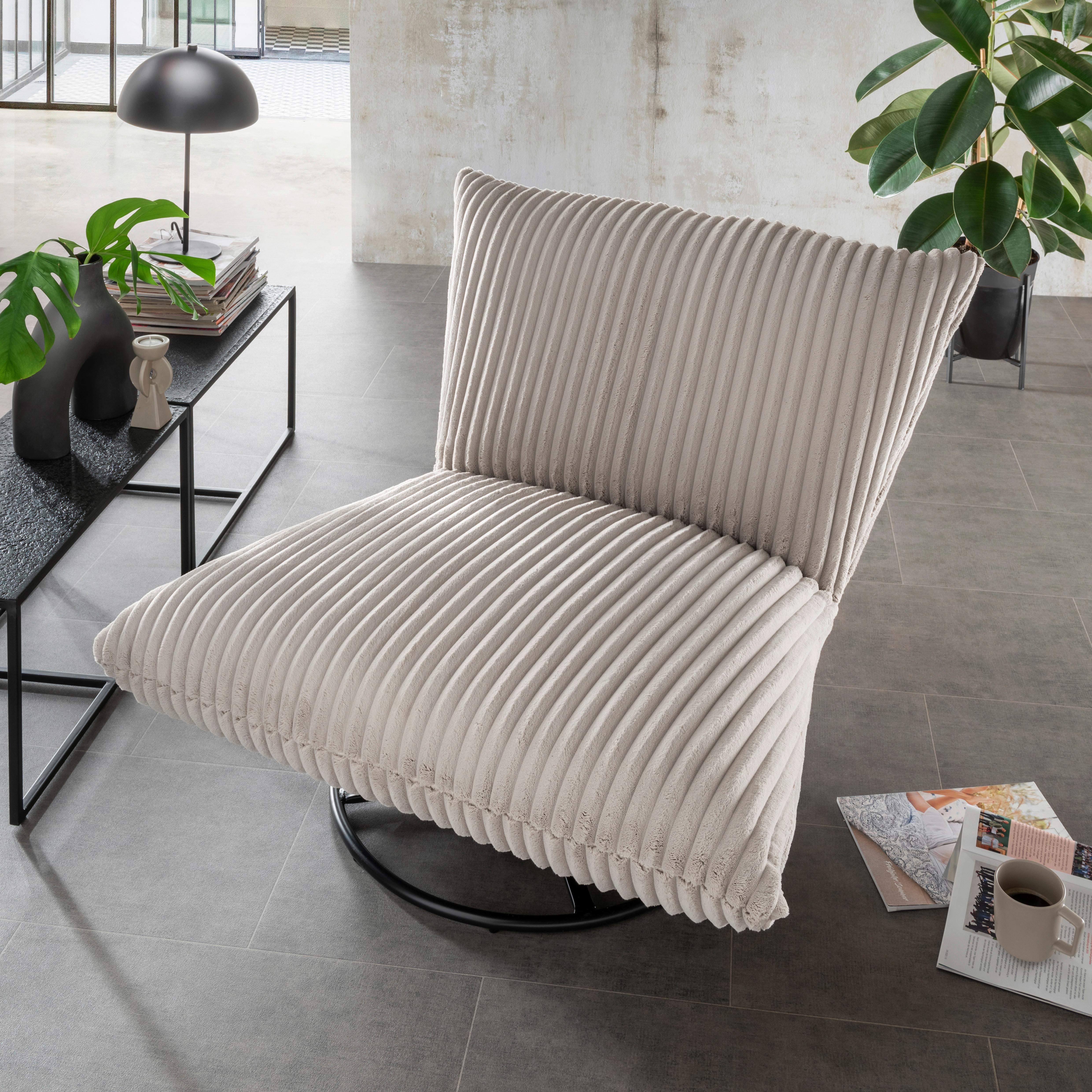 Relaxsessel Cremona Cappuccino B: 100 Cm - Schwarz/Cappuccino, Design, Textil (100/78/96cm) - Livetastic