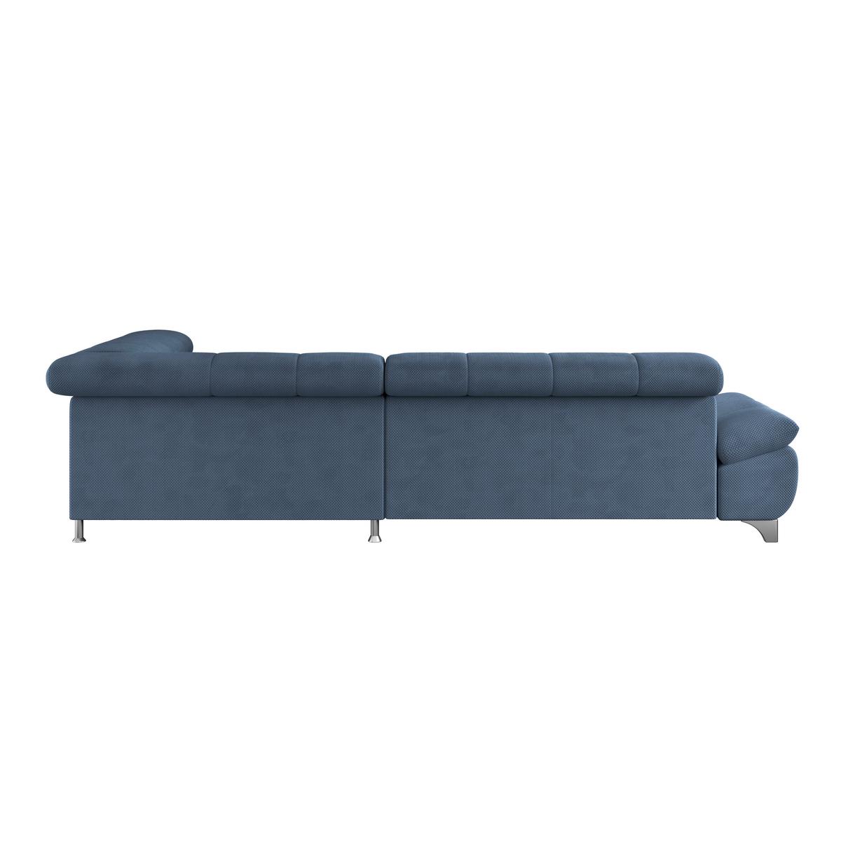 Ecksofa Gemini Dunkelblau, B: 312cm - Chromfarben/Dunkelblau, KONVENTIONELL, Textil (312/234cm)
