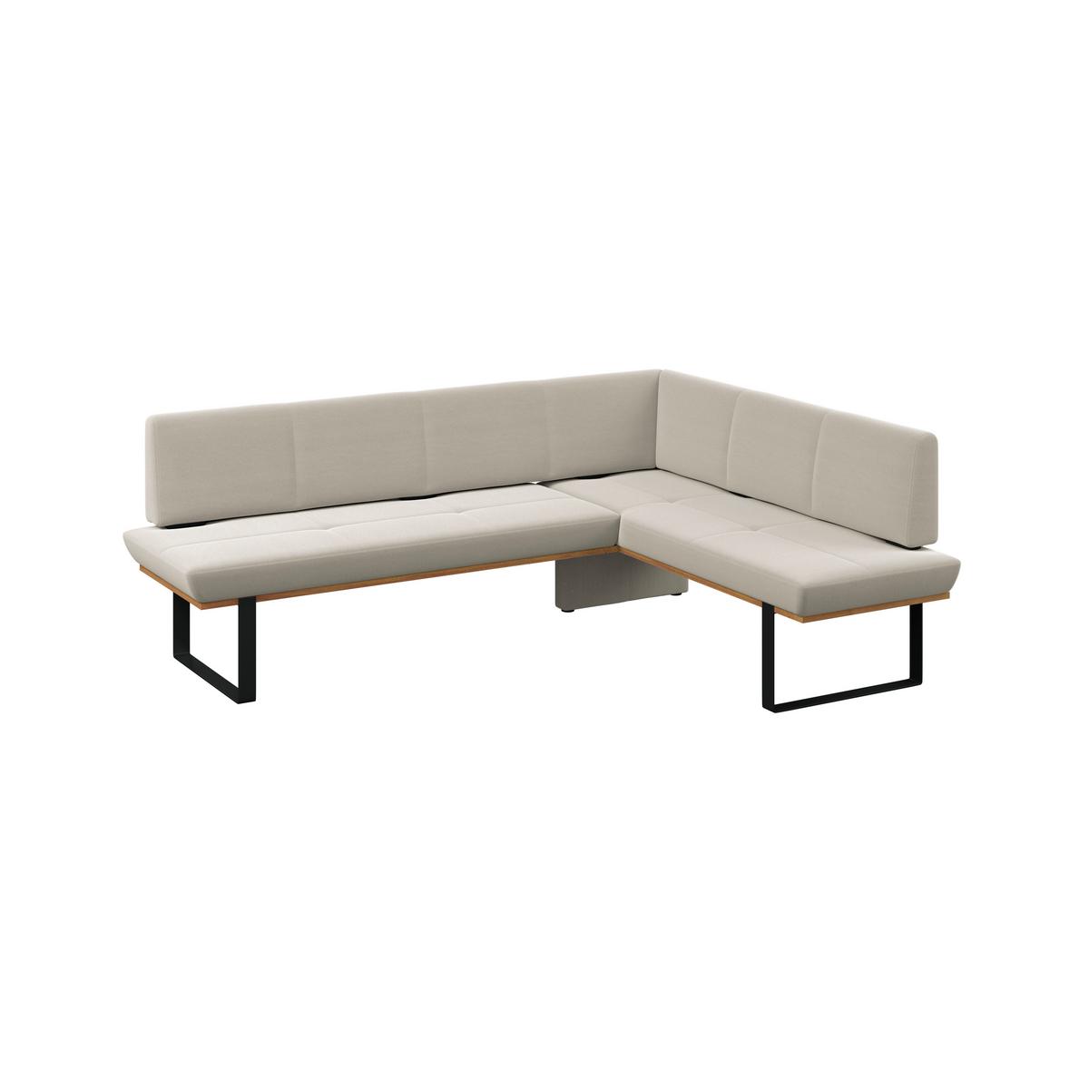 Eckbank Tistan Webstoff beige, S:225x175cm - Beige/Schwarz, MODERN, Holz/Textil (225/175cm) - James Wood