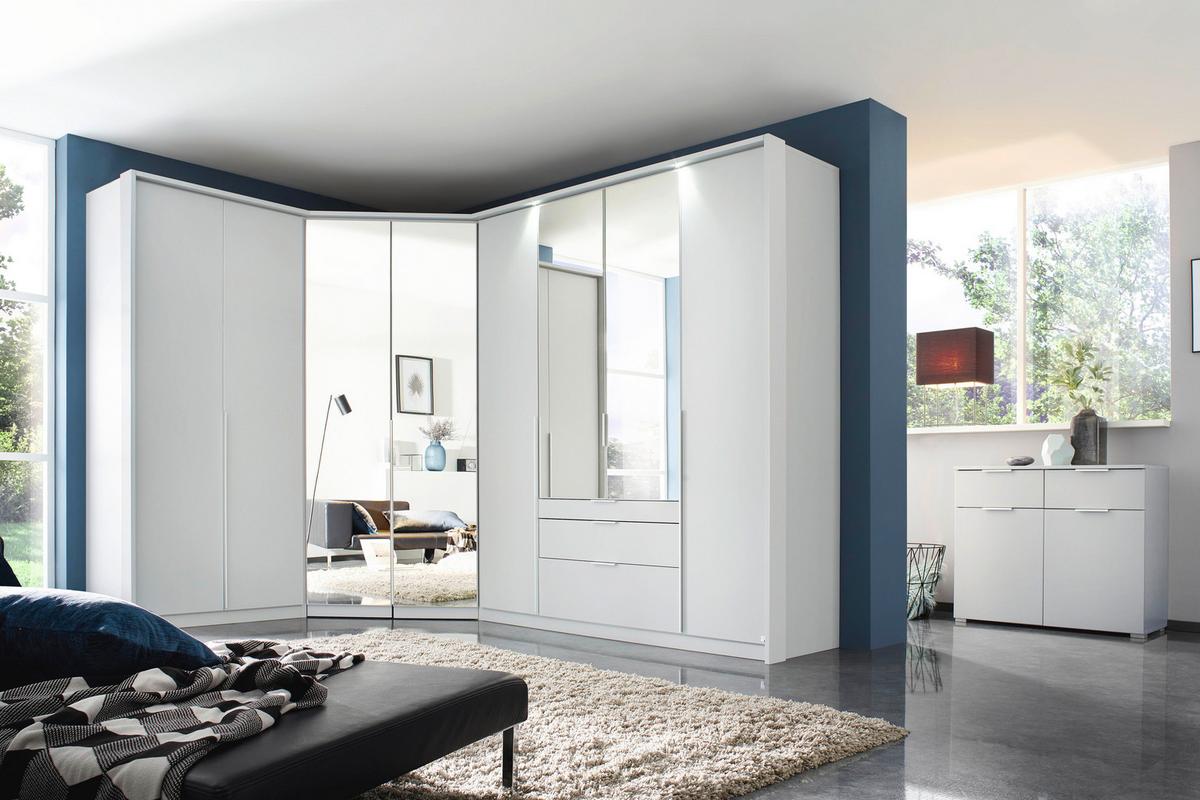 ROHOVÁ ŠATNÍ SKŘÍŇ ALABAMA - barvy stříbra/světle šedá, Moderní, kompozitní dřevo (117/229/117cm)