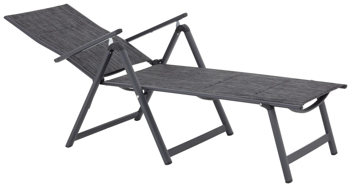 Napozóágy Verena - sötétszürke/szürke, Design, textil/fém (70/103/146cm) - Luca Bessoni