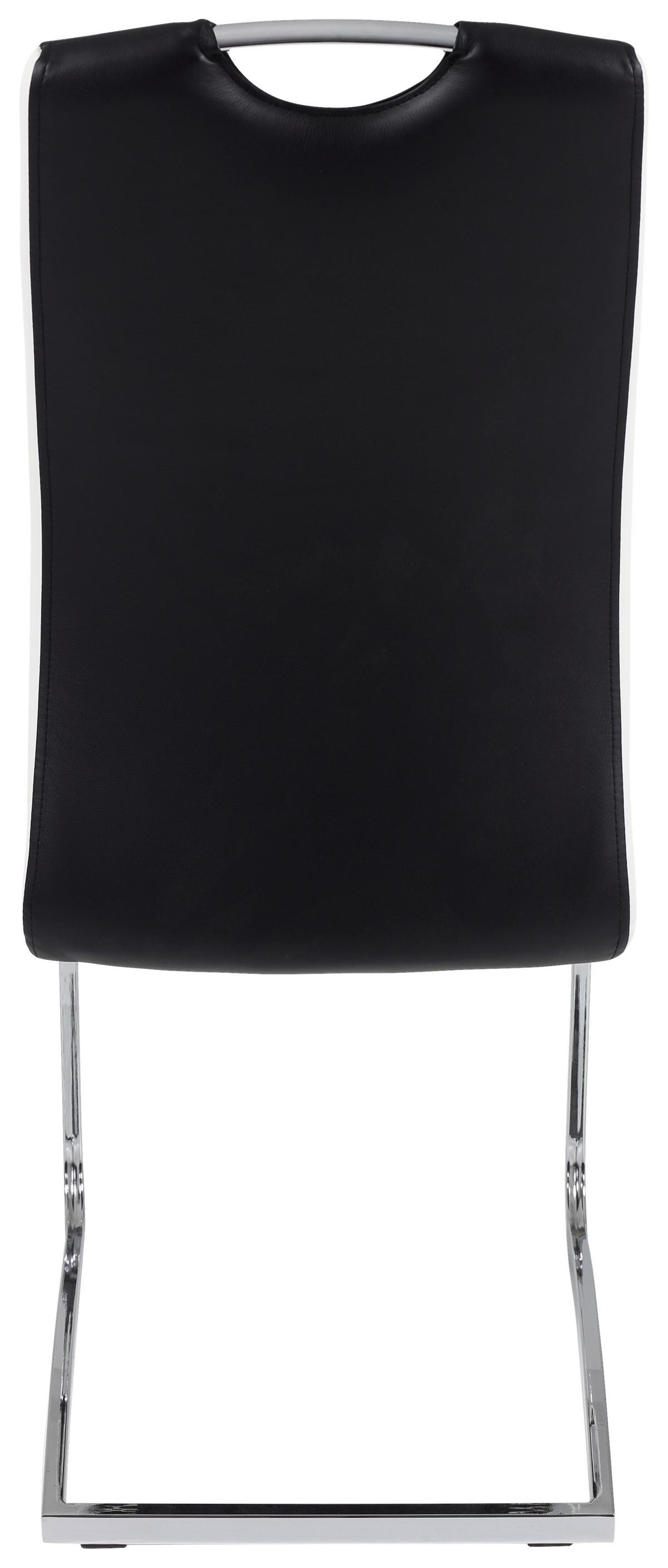 Schwingstuhl Tabea S Schwarz Lederlook Gepolstert 2er-Set - Chromfarben/Schwarz, MODERN, Textil/Metall (43/99/61cm) - MID.YOU