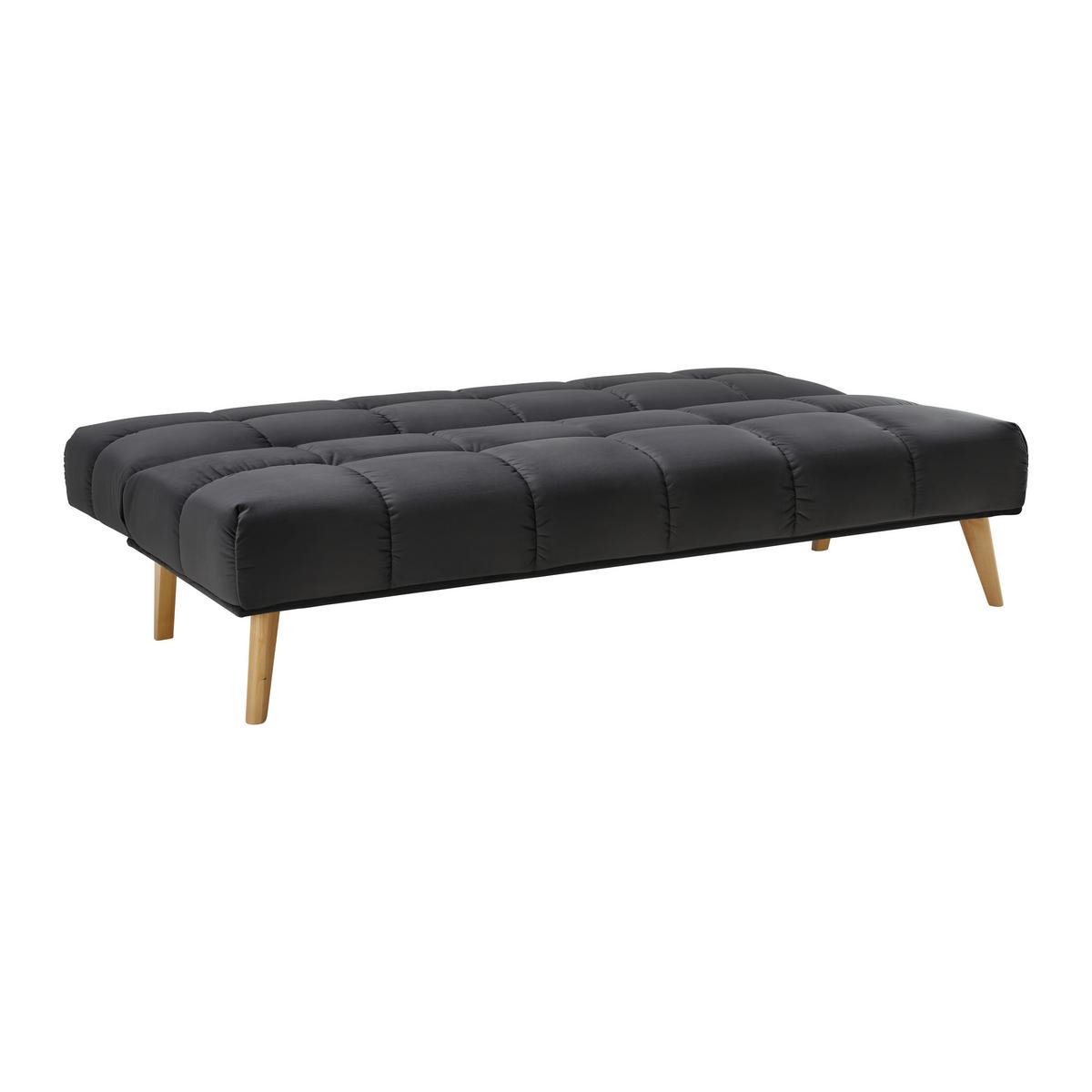 Rozkladacia pohovka ALVA, čierna - čierna/prírodná farba, Modern, drevo/textil (185/80/88cm) - Bessagi Home