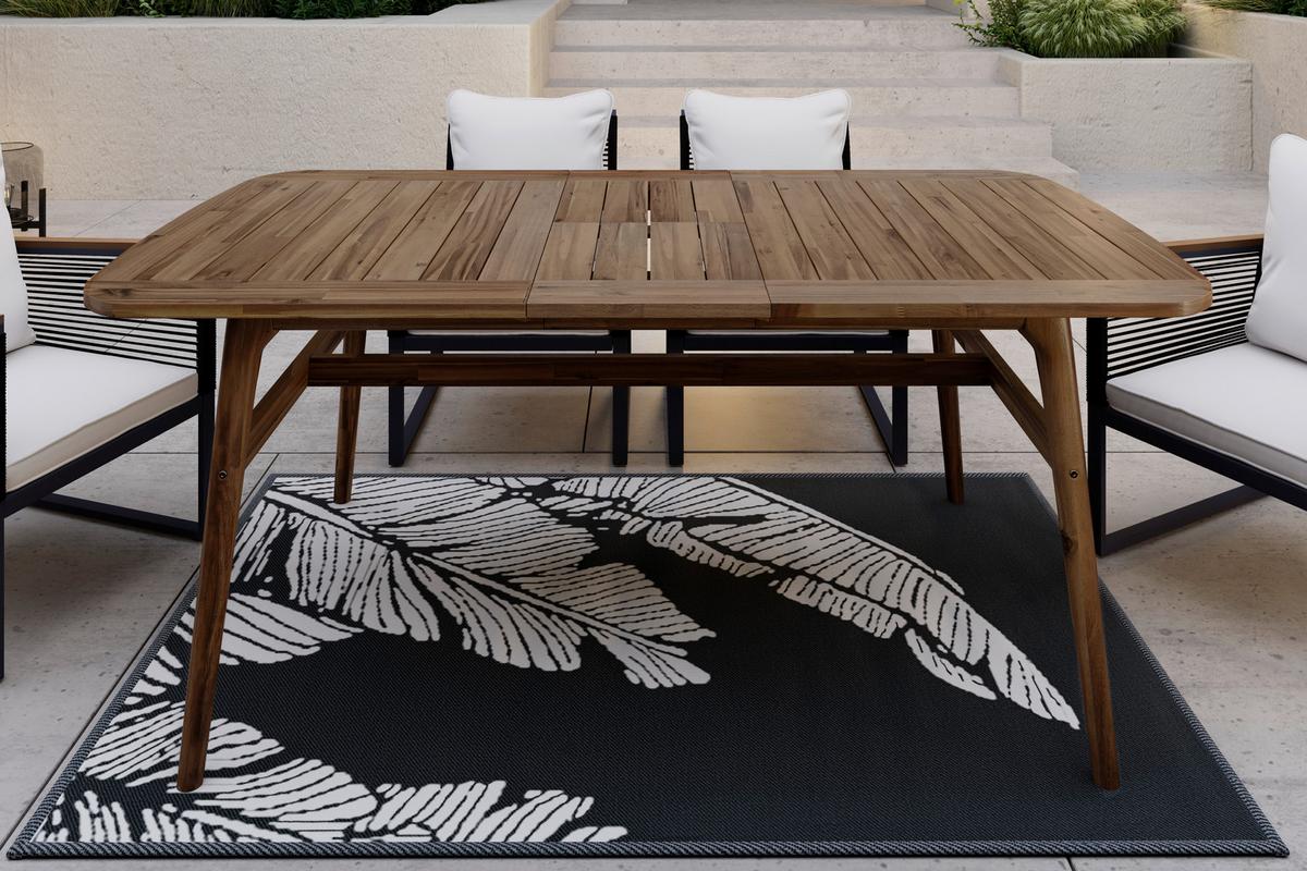 ZAHRADNÍ STŮL NICOLA - barvy vlašských ořechů, Moderní, dřevo (160-200/100/76cm) - Bessagi Garden