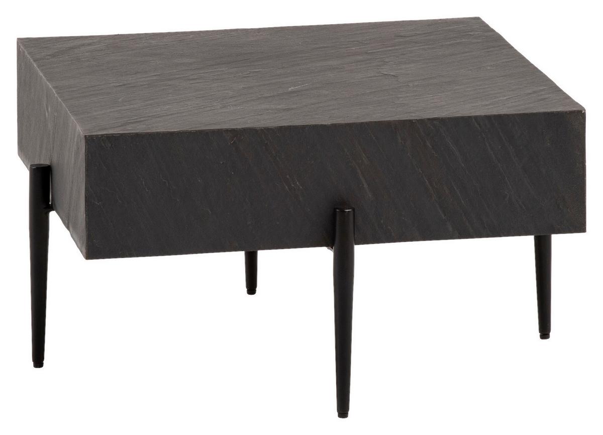 Konferenčný stolík mango masív - čierna/antracitová, Design, kov/drevo (64/64/35cm) - MID.YOU