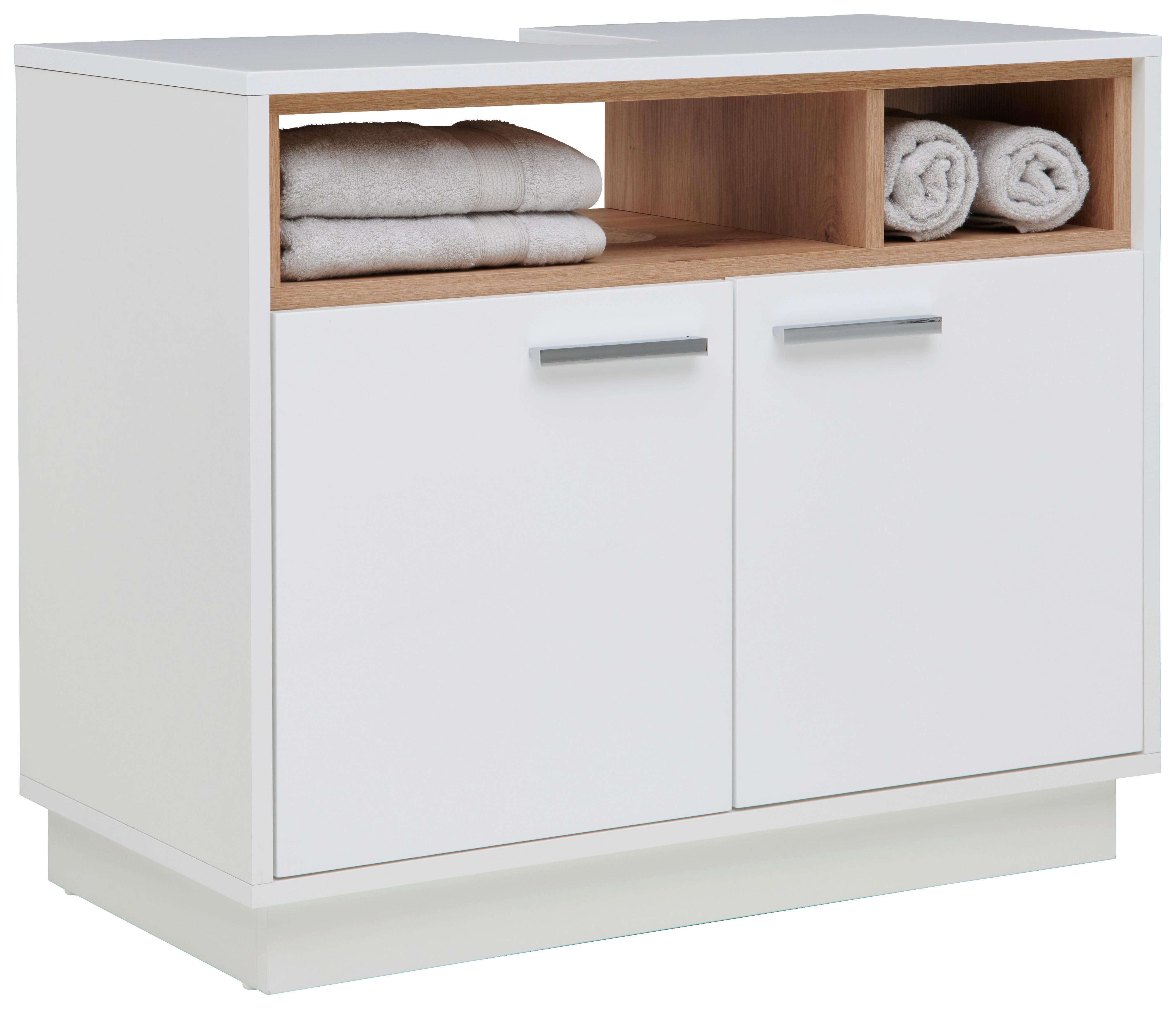 Waschbeckenunterschrank Mit Soft-Close Milano B 80cm, Weiß - Weiß, MODERN, Holzwerkstoff (80/64/40cm)