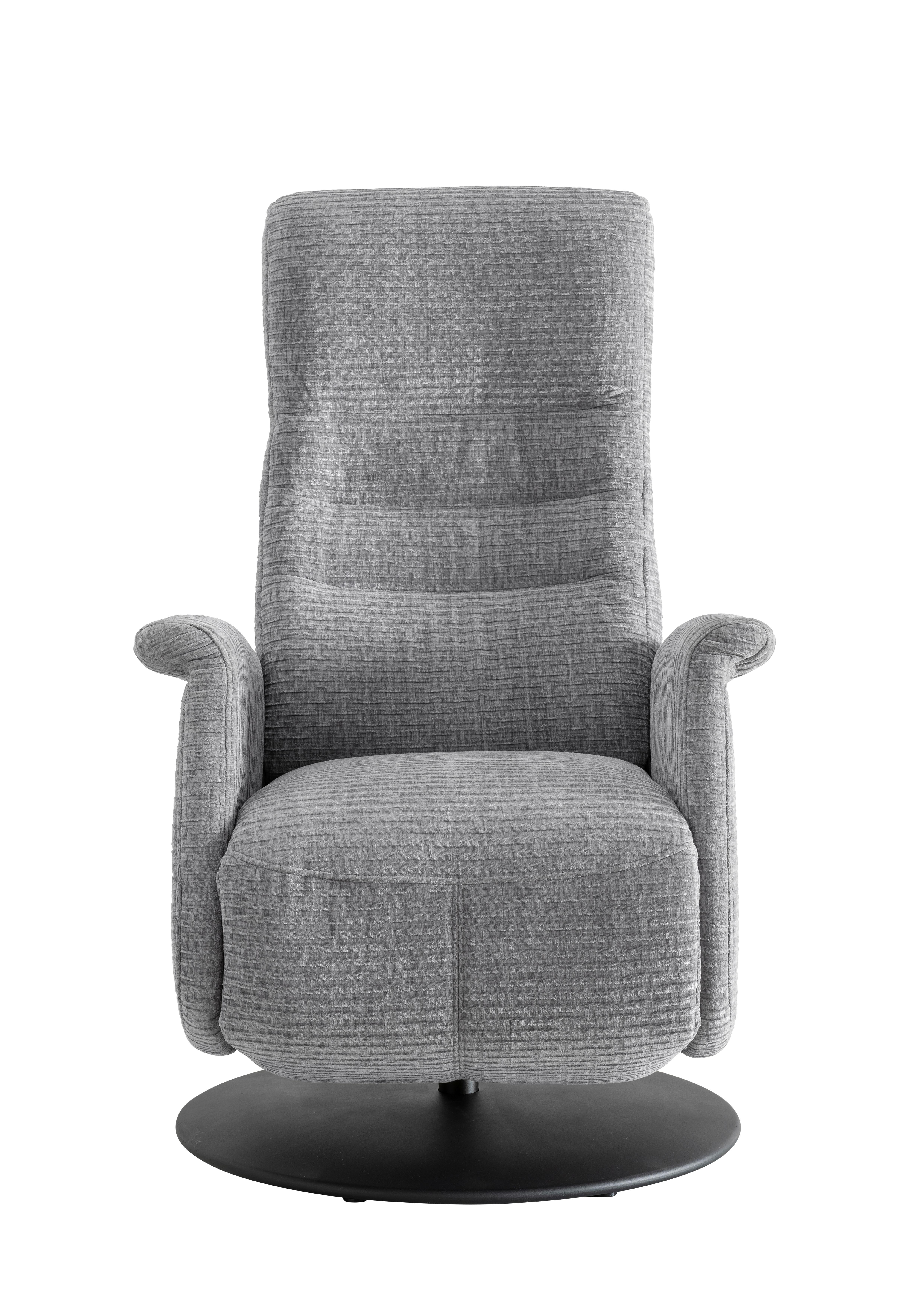 Relaxsessel Latina Grau 360 Grad drehbar, B: 72 cm - Schwarz/Grau, MODERN, Textil (72/118/85-165cm) - Livetastic
