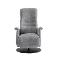 Relaxsessel Latina Grau 360 Grad drehbar, B: 72 cm - Schwarz/Grau, MODERN, Textil (72/118/85-165cm) - Livetastic
