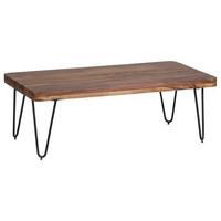 Konferenčný stolík Bagli masív - čierna/farba indického palisandra, Design, kov/drevo (115/60/40cm) - MID.YOU