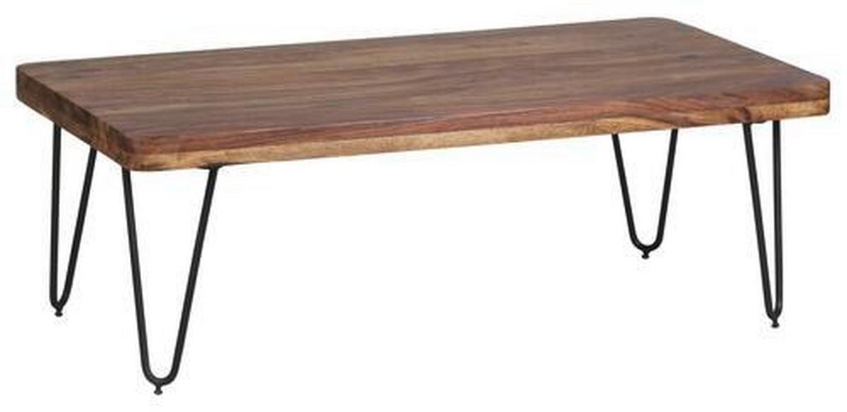 Konferenčný stolík Bagli masív - čierna/farba indického palisandra, Design, kov/drevo (115/60/40cm) - MID.YOU