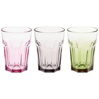 Trinkglas Andrina Versch. Farben ca. 350 ml - Schwarz/Rosa, Basics, Glas (8,5/12cm) - Luca Bessoni