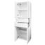 Fackelmann Hochschrank Kara White - Weiß, MODERN, Glas/Holzwerkstoff (61/176/32cm) - Fackelmann
