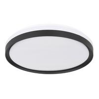 LED-Deckenleuchte Ø 39 cm mit Farbtemperaturwechsler - Opal/Schwarz, Design, Kunststoff/Metall (39/39/8cm) - Globo
