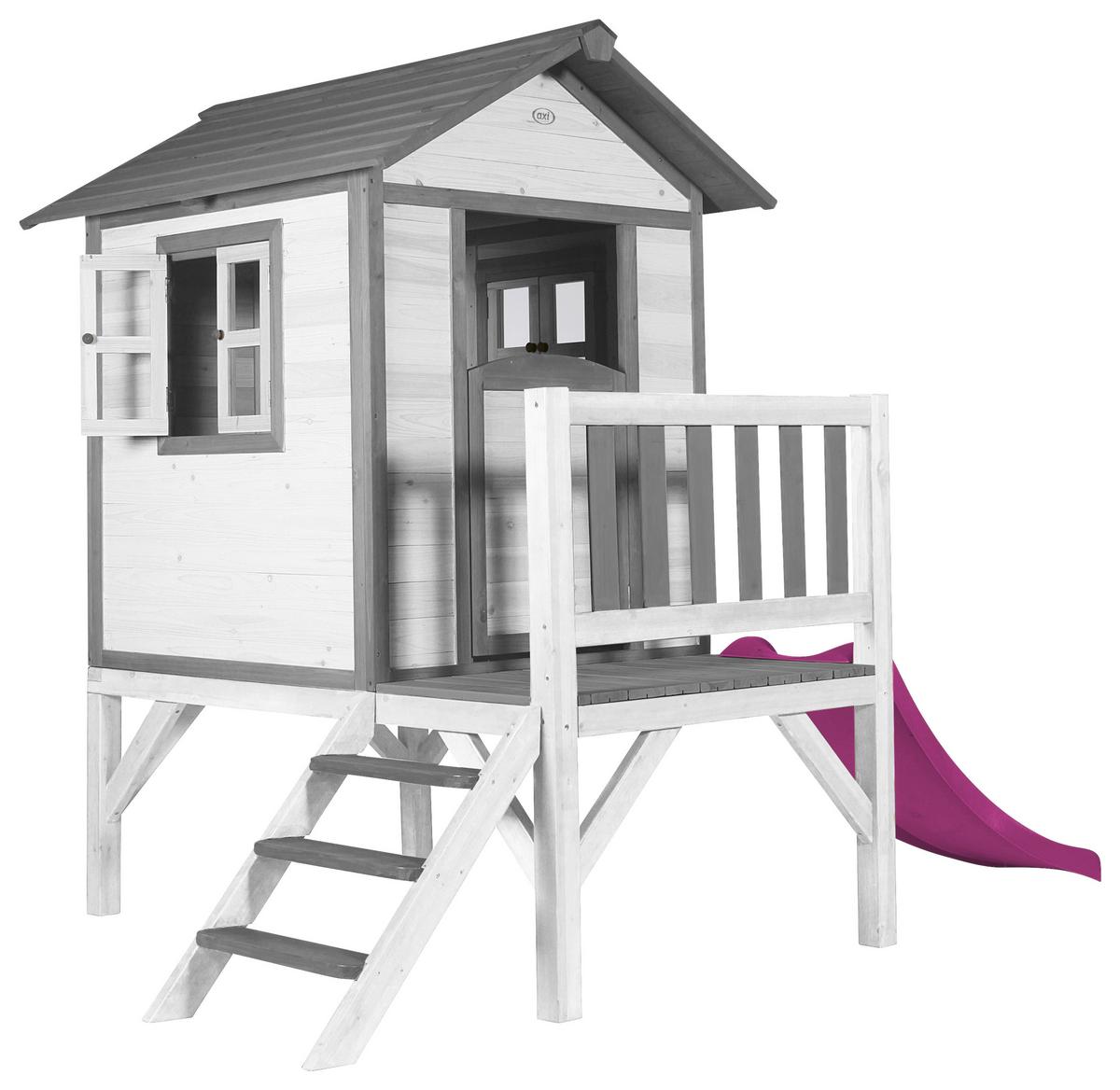 Spielhaus C050.002.40 - Lila/Weiß, KONVENTIONELL, Holz/Kunststoff (240/189/167cm) - Ambia Garden