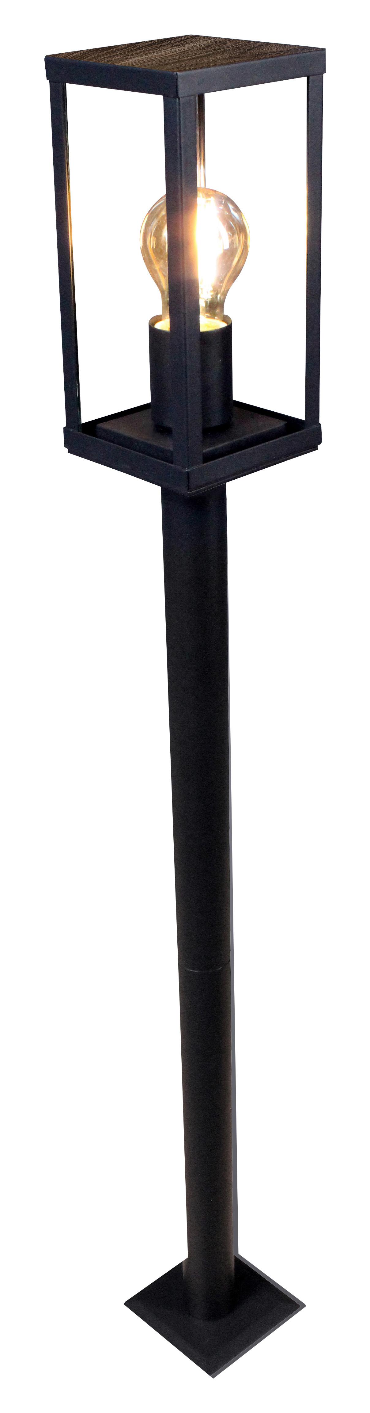 Wegeleuchte Karo 60 Watt Glas Metall - Klar/Eichefarben, Basics, Glas/Metall (100/11/11cm)