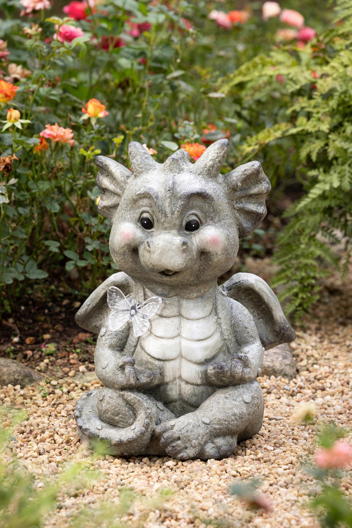 Dekodrache Barry B/h/t: Ca. 25/34/21 Cm - Grau, KONVENTIONELL, Stein (25/34/21cm) - Ondega