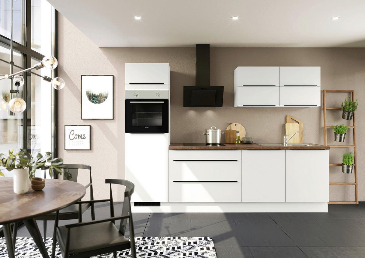 Küchenblock Ip315 Weiß B: 280 cm - Eichefarben/Weiß, Trend, Holzwerkstoff (280cm) - Impuls