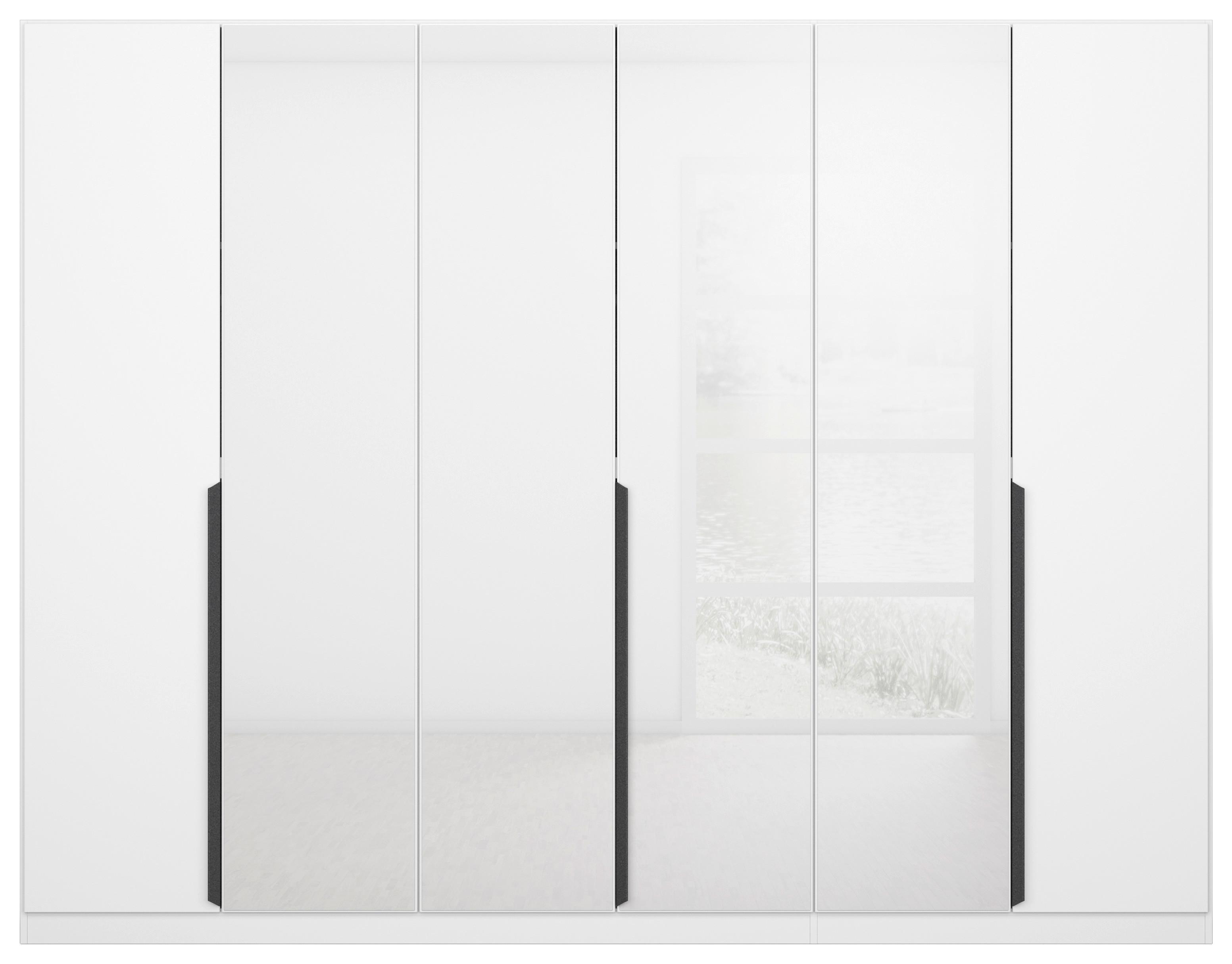 Drehtürenschrank Artemis 271 cm Weiß - Weiß Hochglanz/Weiß, MODERN, Glas/Holzwerkstoff (271/210/54cm) - Rauch Möbel