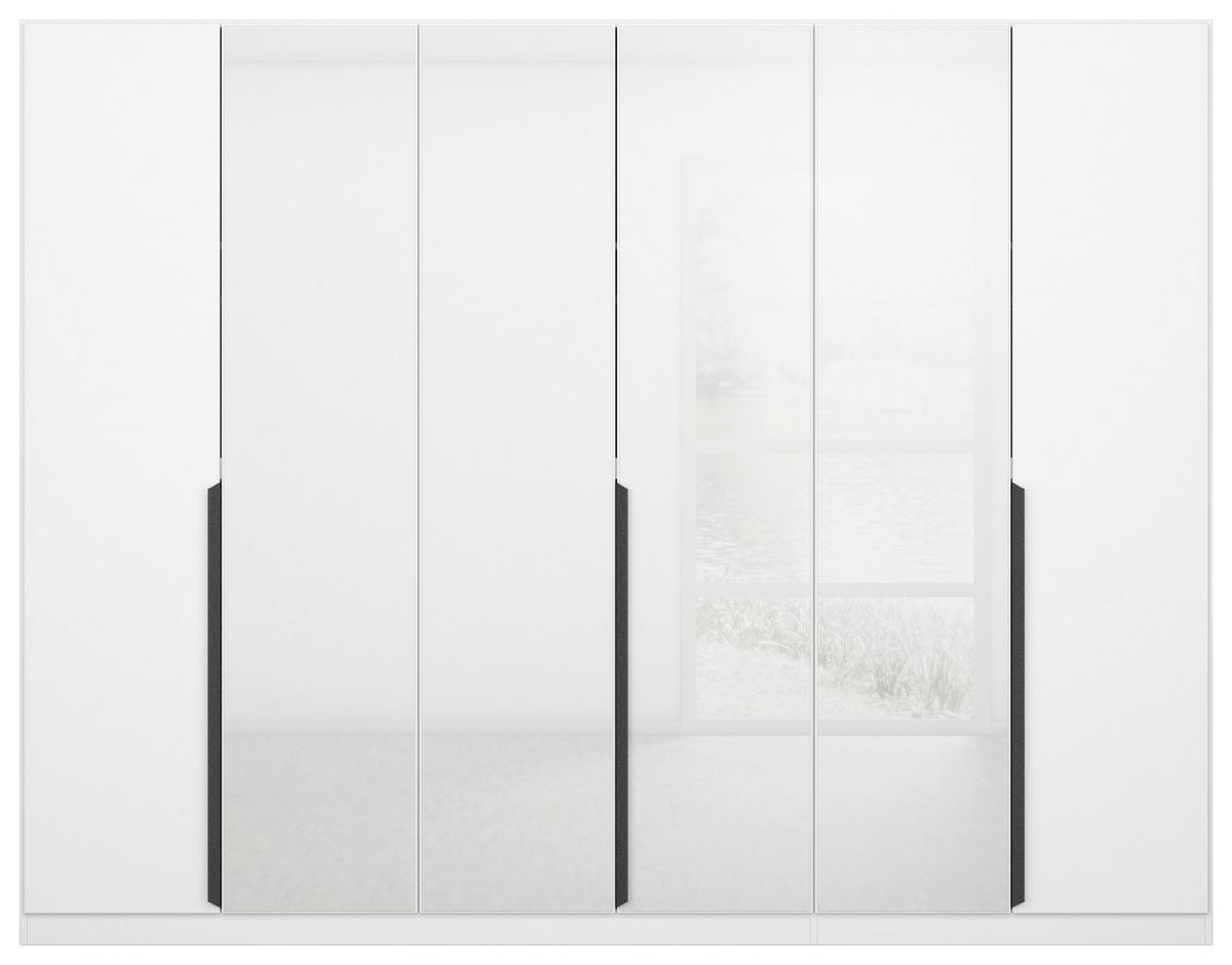 Drehtürenschrank Artemis 271 cm Weiß - Weiß Hochglanz/Weiß, MODERN, Glas/Holzwerkstoff (271/210/54cm) - Rauch Möbel