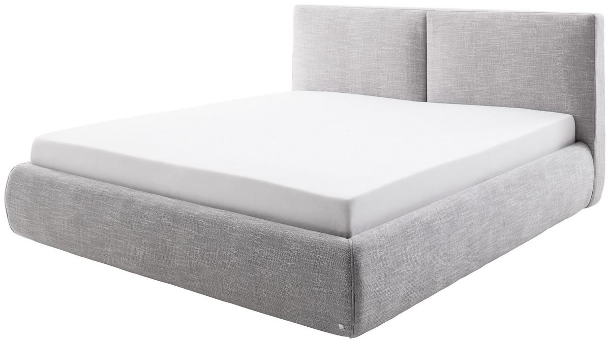 Polsterbett mit Lattenrost + Bettkasten 180x200 Atesio - Hellgrau/Naturfarben, MODERN, Holz/Textil (180/200cm) - Livetastic