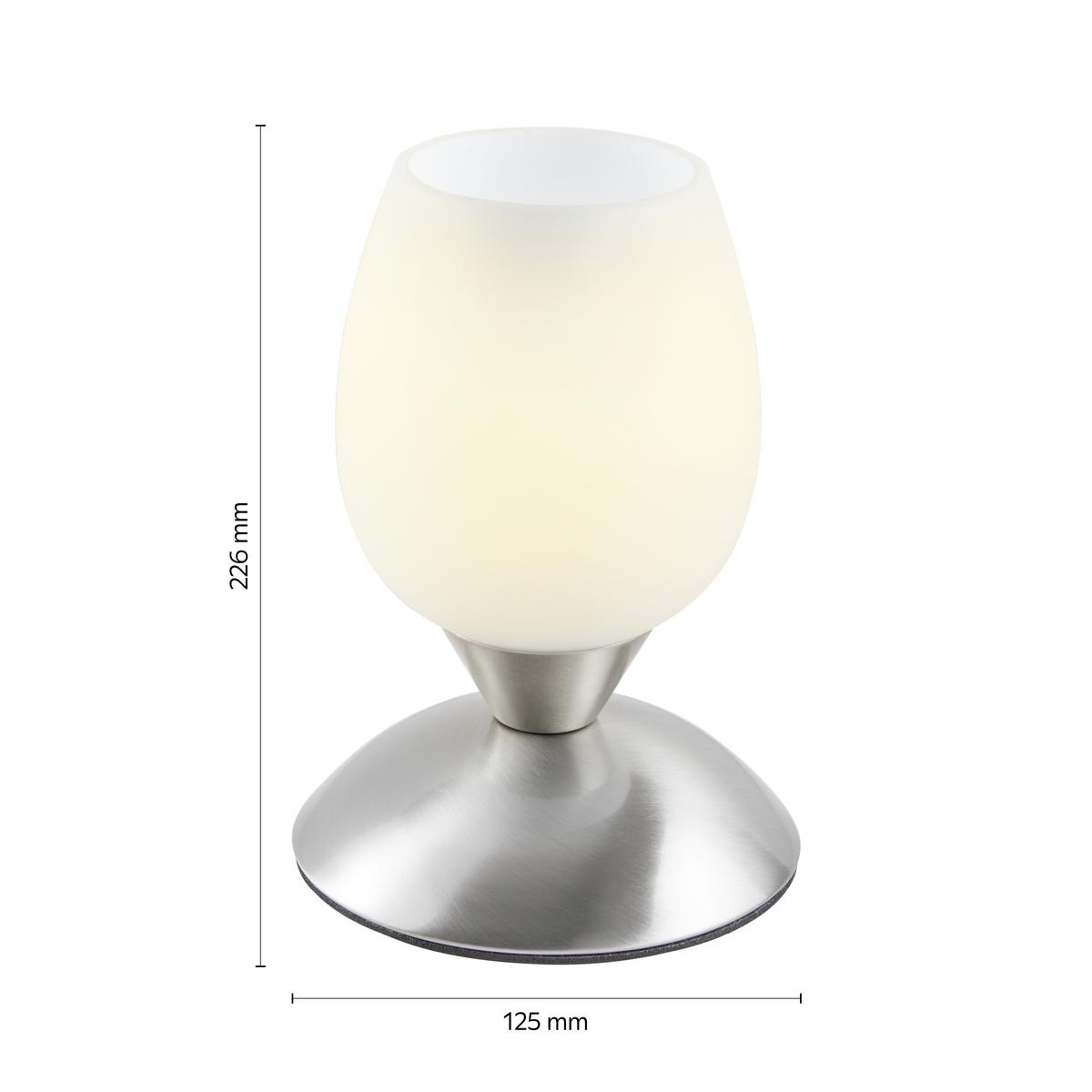 Stolní lampa Cup 12,5/18cm, 40 Watt - bílá/barvy stříbra, Moderní, kov/sklo (12,5/18cm) - Mömax