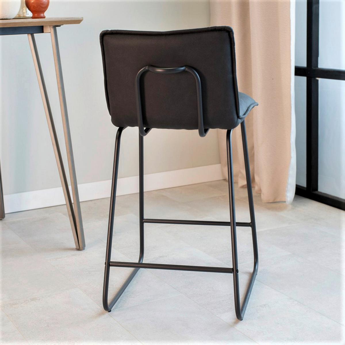 Barhocker-set Jeremy - Anthrazit/Schwarz, KONVENTIONELL, Textil/Metall (44/87/50cm) - MID.YOU