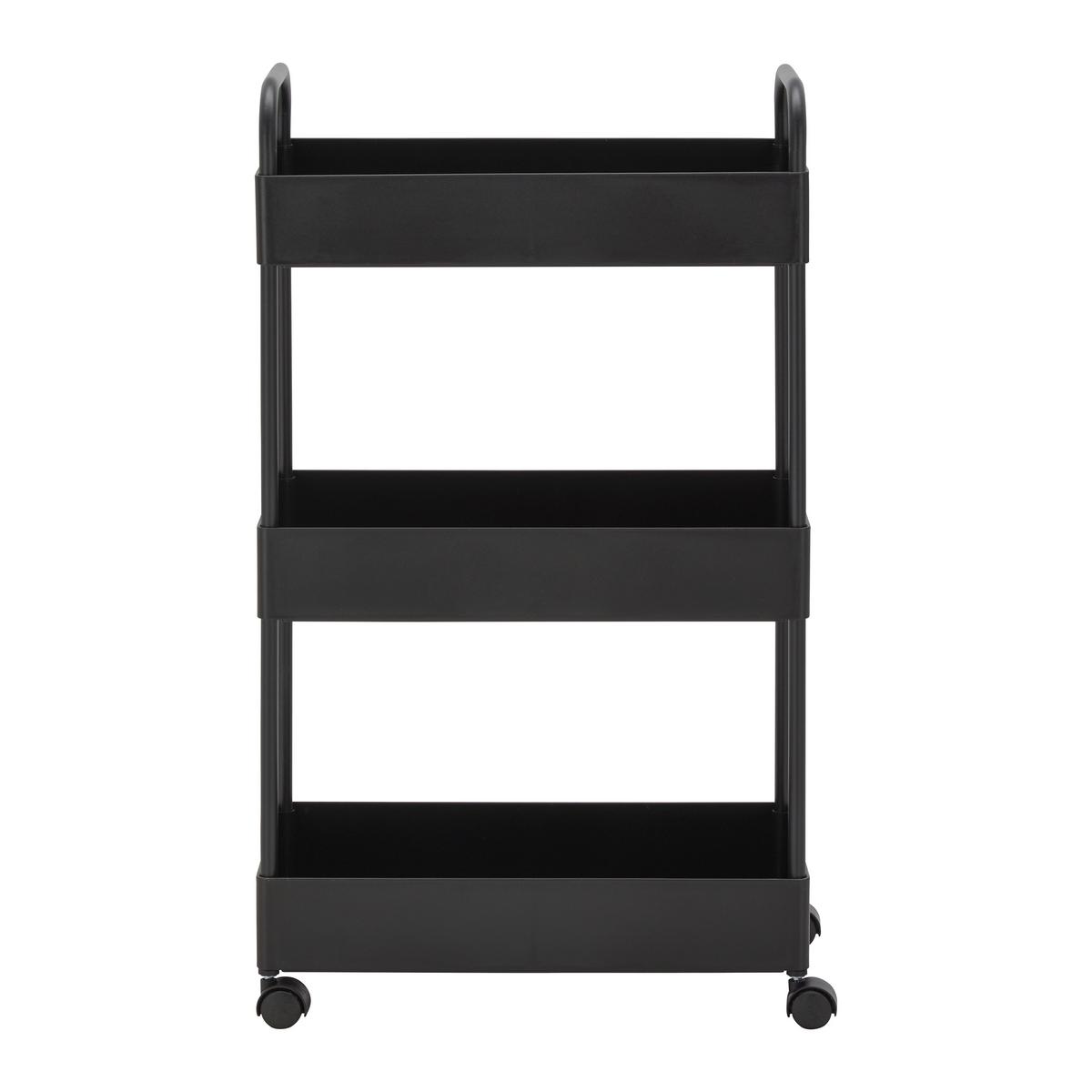 Regál na kolieskach SANDRO čierny - čierna, Modern, kov/plast (40/72/22cm) - P & B