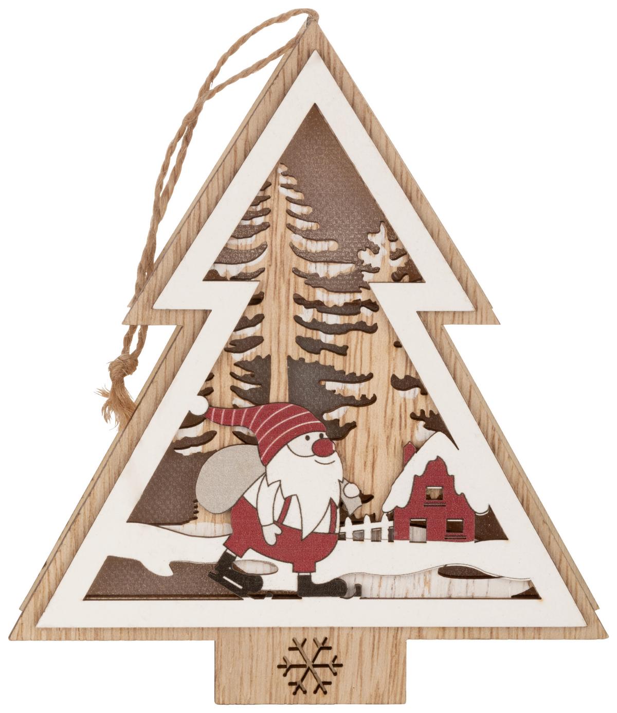 LED-Dekoleuchte Tree - Rot/Schwarz, MODERN, Holz/Kunststoff (11,2/13/3,5cm) - James Wood