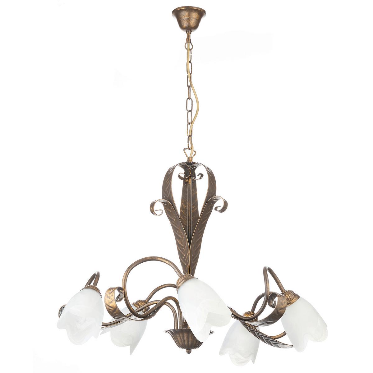 Kronleuchter 4240/5 - Bronzefarben, Basics, Glas/Metall (70/100cm)