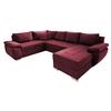 Wohnlandschaft Terana Mit Schlaffunktion, Beere - Chromfarben/Beere, KONVENTIONELL (219/305/157cm) - Livetastic