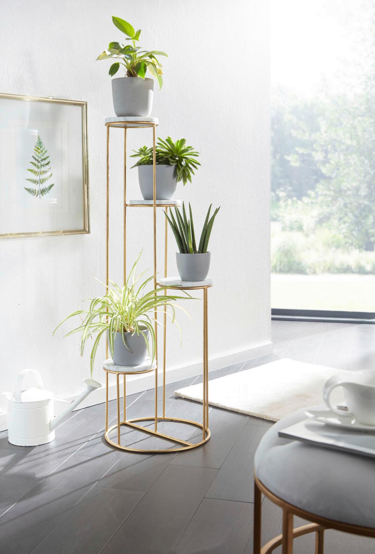 Stojací regál farba zlatá - zlatá, Design, kov (37/108/37cm) - MID.YOU