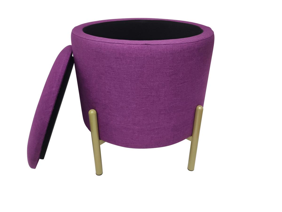 Hocker Logan - Beere/Goldfarben, Design, Textil (36/40/36cm) - Echtwerk