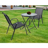 Gartenset Sonlas XL 3-teilig Anthrazit - Anthrazit, MODERN, Glas/Metall - MID.YOU