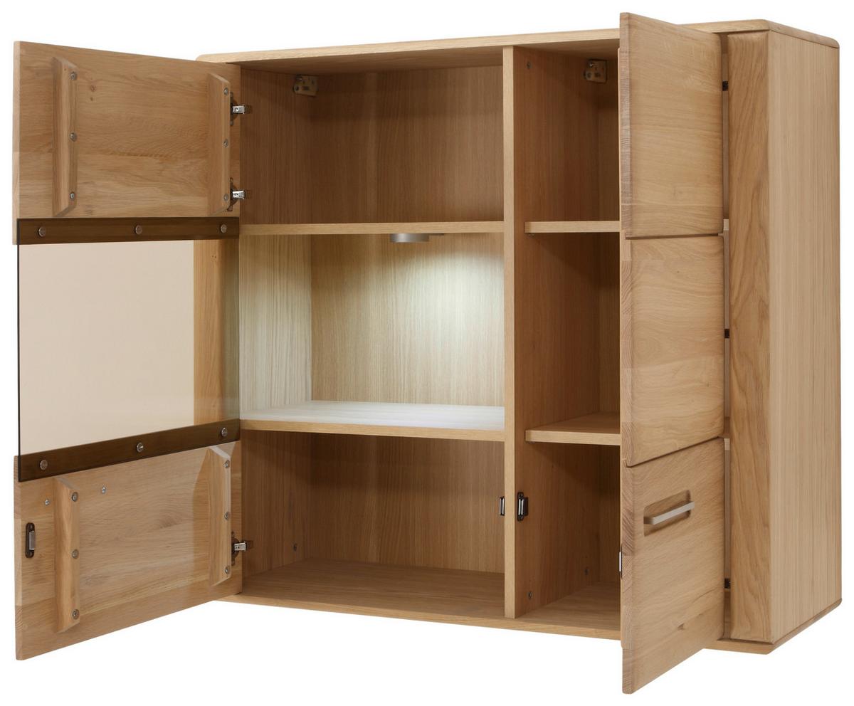 Wohnkombination 4-Tlg. Sena Eichefarben - Eichefarben, Design, Glas/Holz (303/209/51cm) - Livetastic