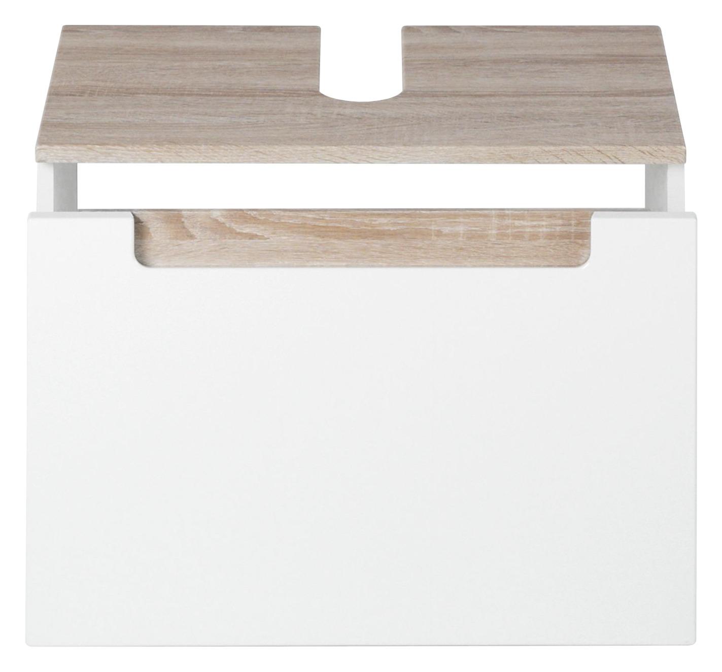 Waschbeckenunterschrank Siena B: 60 cm Sonoma Eiche/Weiß - Weiß/Sonoma Eiche, MODERN, Holzwerkstoff (60/40/35cm) - Held