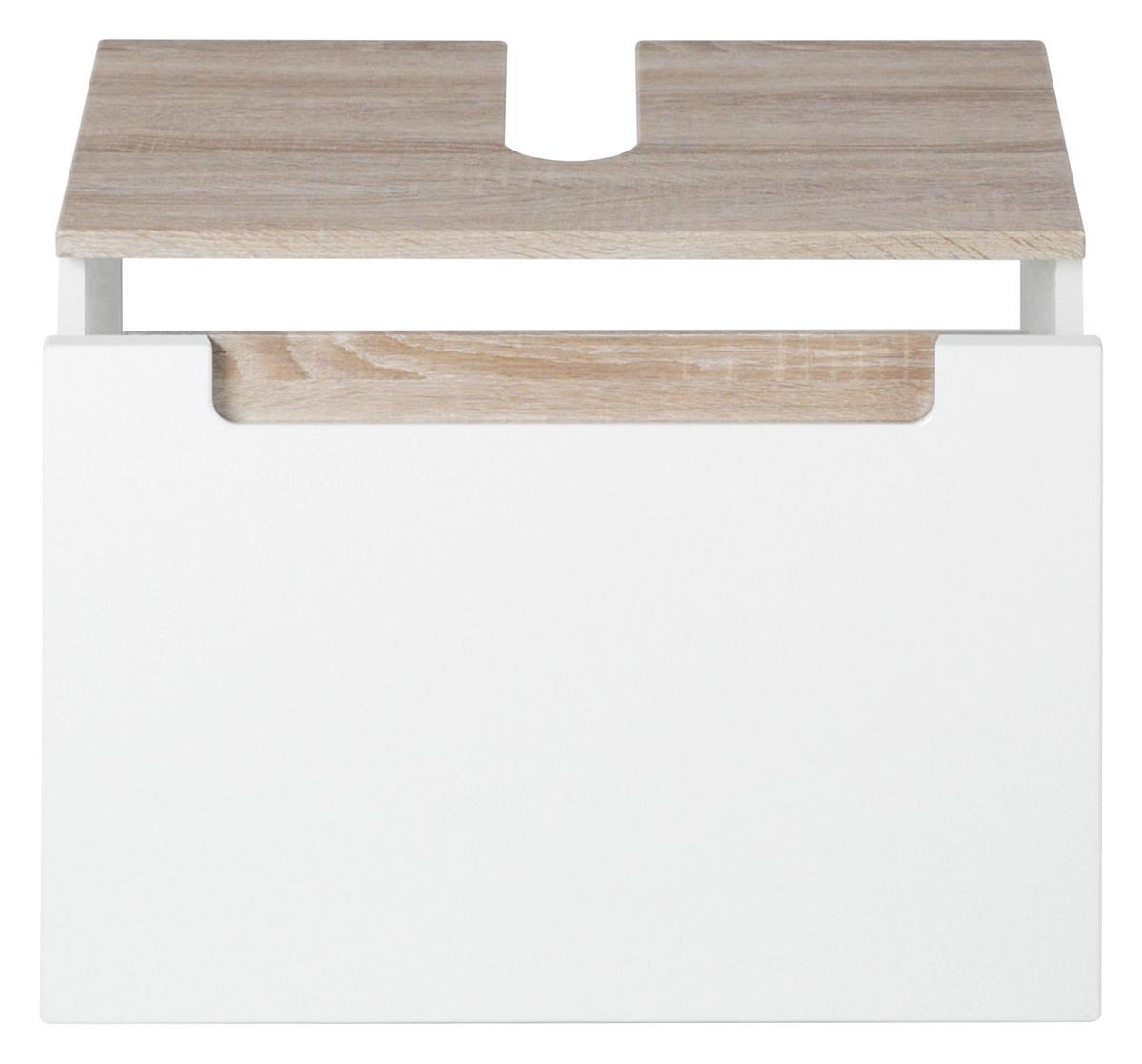 Waschbeckenunterschrank Siena B: 60 cm Sonoma Eiche/Weiß - Weiß/Sonoma Eiche, MODERN, Holzwerkstoff (60/40/35cm) - Held