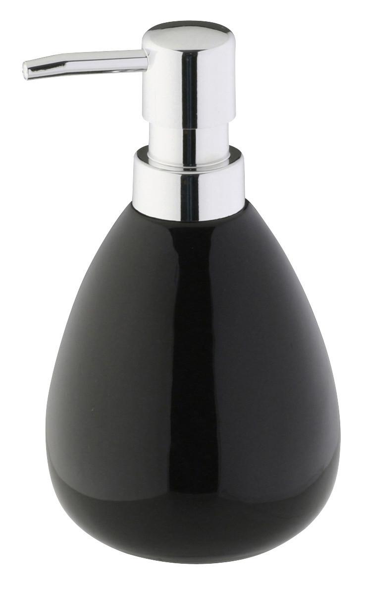 Seifenspender Pisa Dolomit Schwarz/Chrom D/H: 9/16,5 cm - Schwarz, MODERN, Stein (9/16,5cm)
