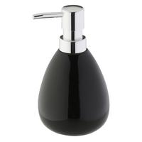 Seifenspender Pisa Dolomit Schwarz/Chrom D/H: 9/16,5 cm - Schwarz, MODERN, Stein (9/16,5cm)