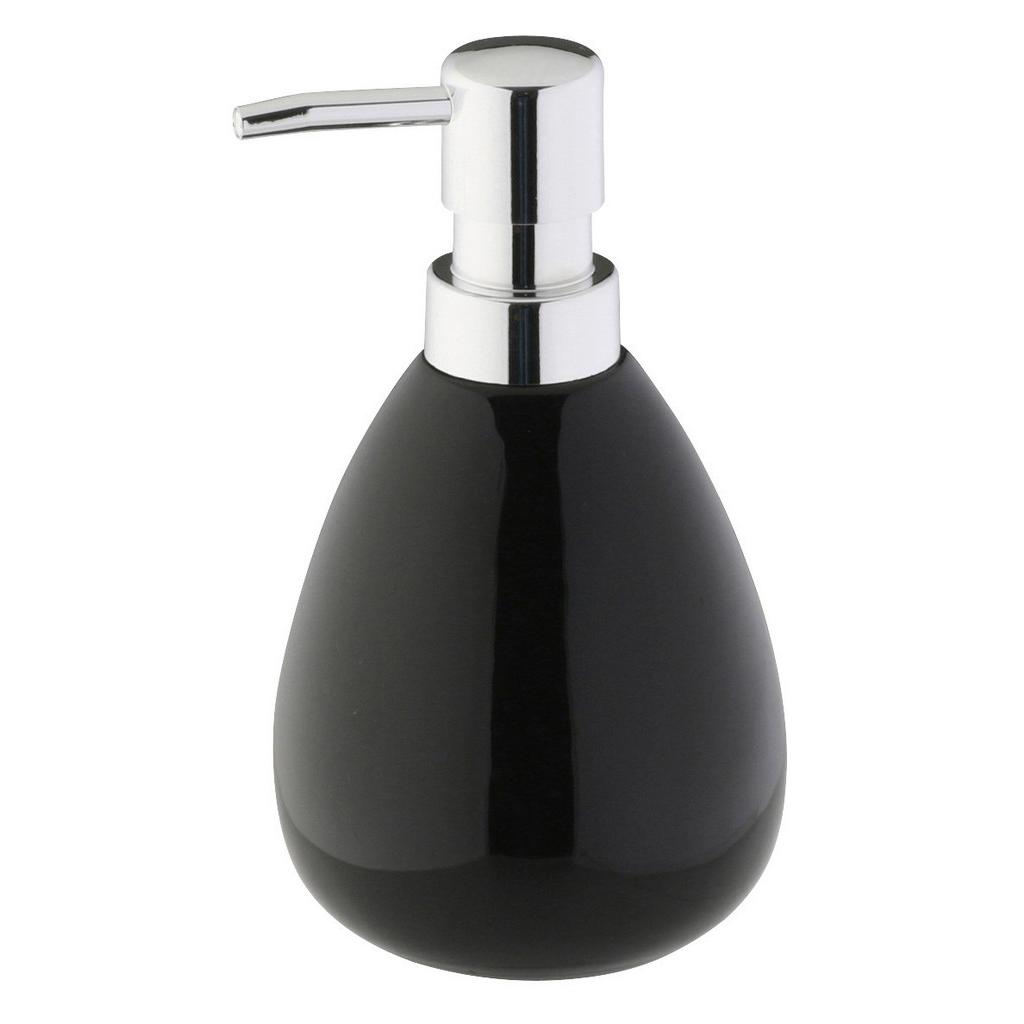 Seifenspender Pisa Dolomit Schwarz/Chrom D/H: 9/16,5 cm