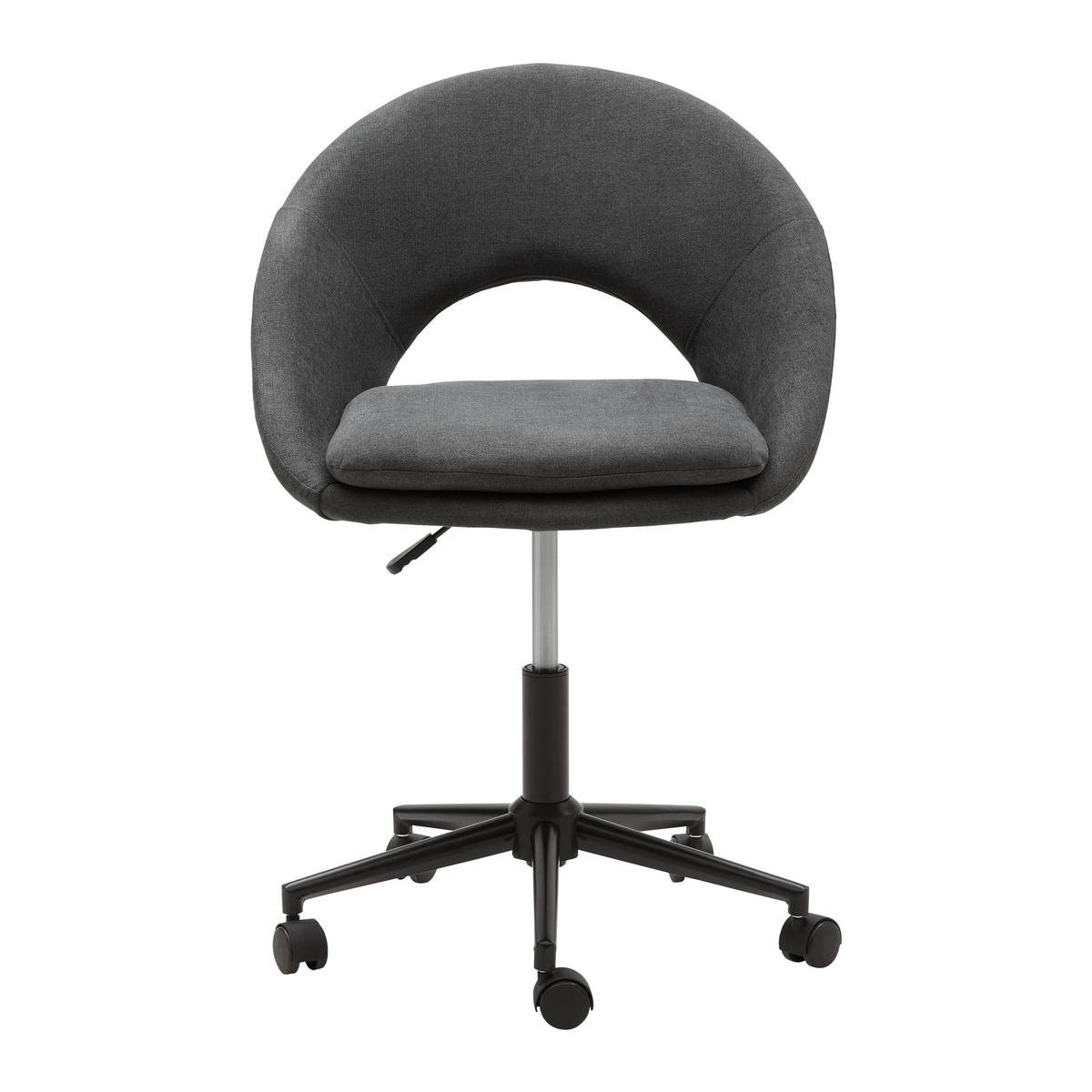 Otočná stolička JIL tmavá sivá - čierna/tmavosivá, Modern, kov/drevo (56/79-81/61cm) - Bessagi Home