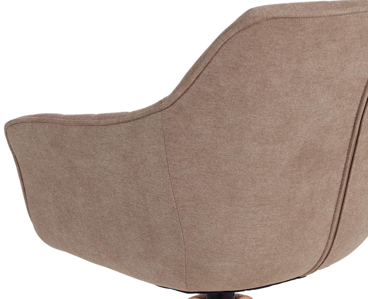 Armlehnstuhl Belluno Greige Mit Drehbarerer Sitzfläche - Greige/Eichefarben, MODERN, Holz/Textil (60/88/57,5cm) - MID.YOU