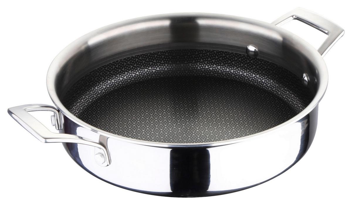 Servierpfanne Hi-Tech 3 Ø 30 cm, Edelstahl - Edelstahlfarben/Schwarz, Basics, Metall (39/30/10cm) - Masterpro