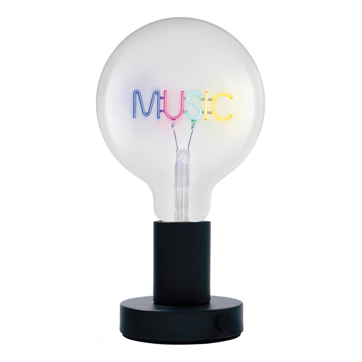 Tischleuchte, E27, 1,8w 1906 Letter Tbl Music 1.2w E27 - Schwarz, Basics, Metall (12,5/23,1cm) - Ledvance