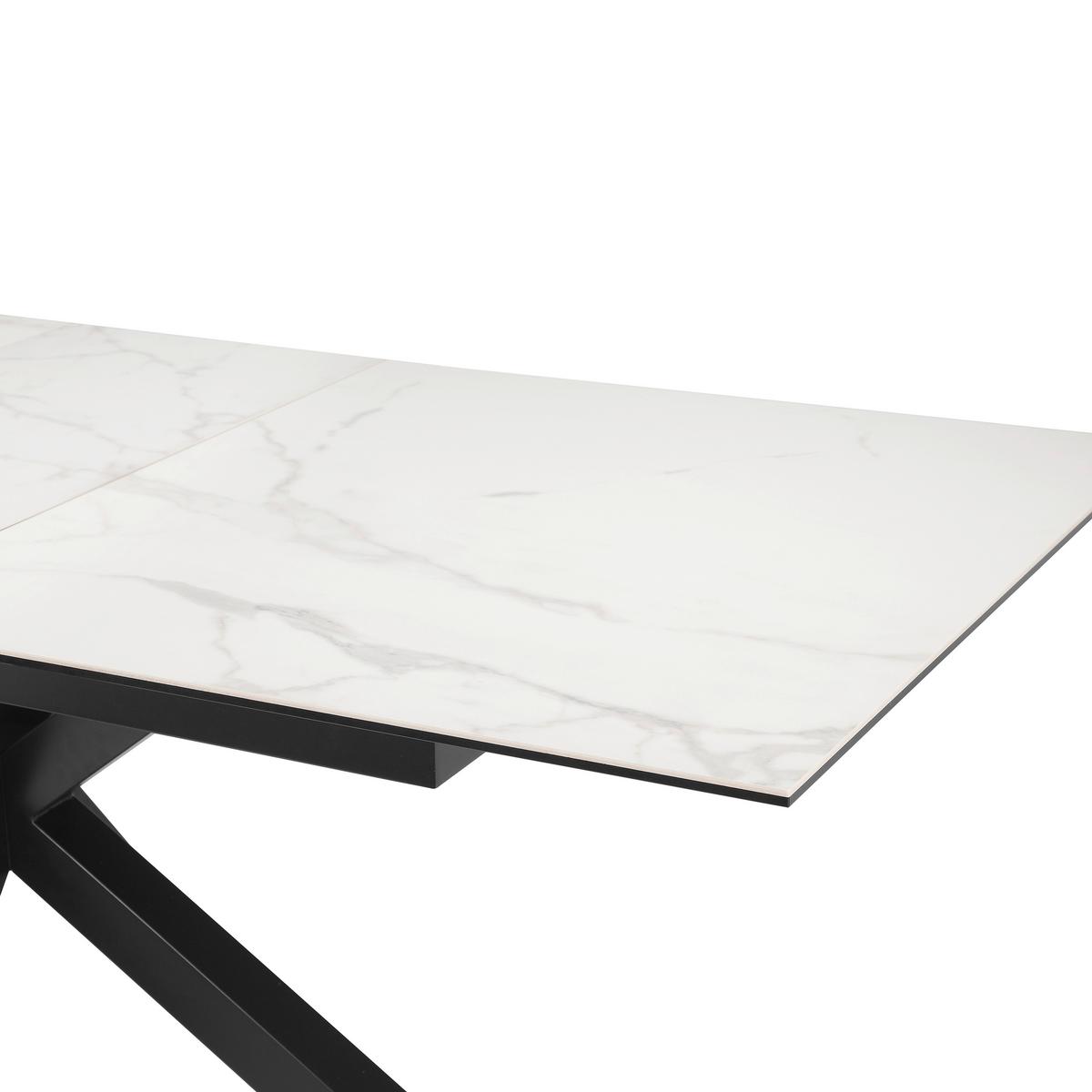 Esstisch Lotus Schwarz/Weiß L: 168-210 cm - Schwarz/Weiß, MODERN, Glas/Keramik (168-210/90/76cm) - MID.YOU