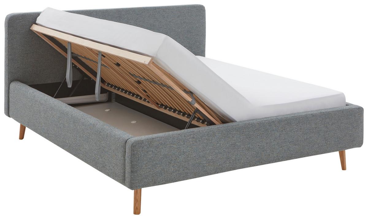 Polsterbett Mattis Herve Türkis 160x200cm - Türkis/Eichefarben, Design, Holz/Textil (160/200cm) - MID.YOU