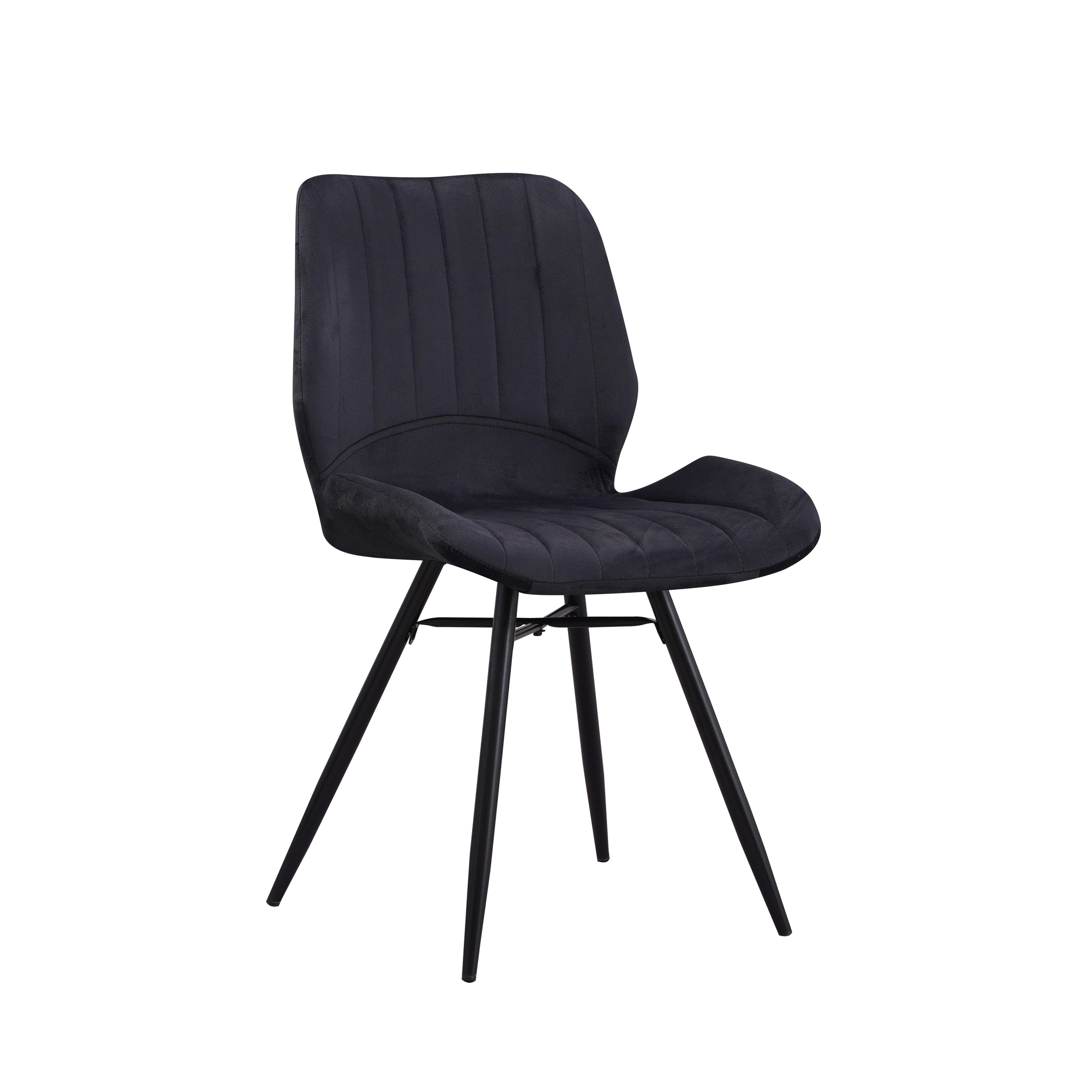 Stuhl-Set Barron Schwarz B: 47 cm - Schwarz, MODERN, Textil/Metall (47/82/55cm) - MID.YOU
