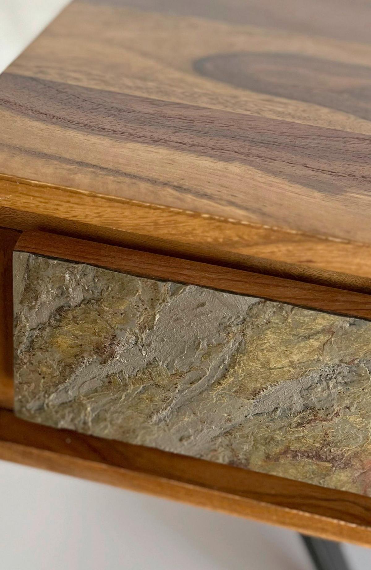 Couchtisch Sheeshamfarben B: 60 Cm - Sheeshamfarben/Multicolor, Natur, Holz/Metall (115/60/38cm) - Livetastic