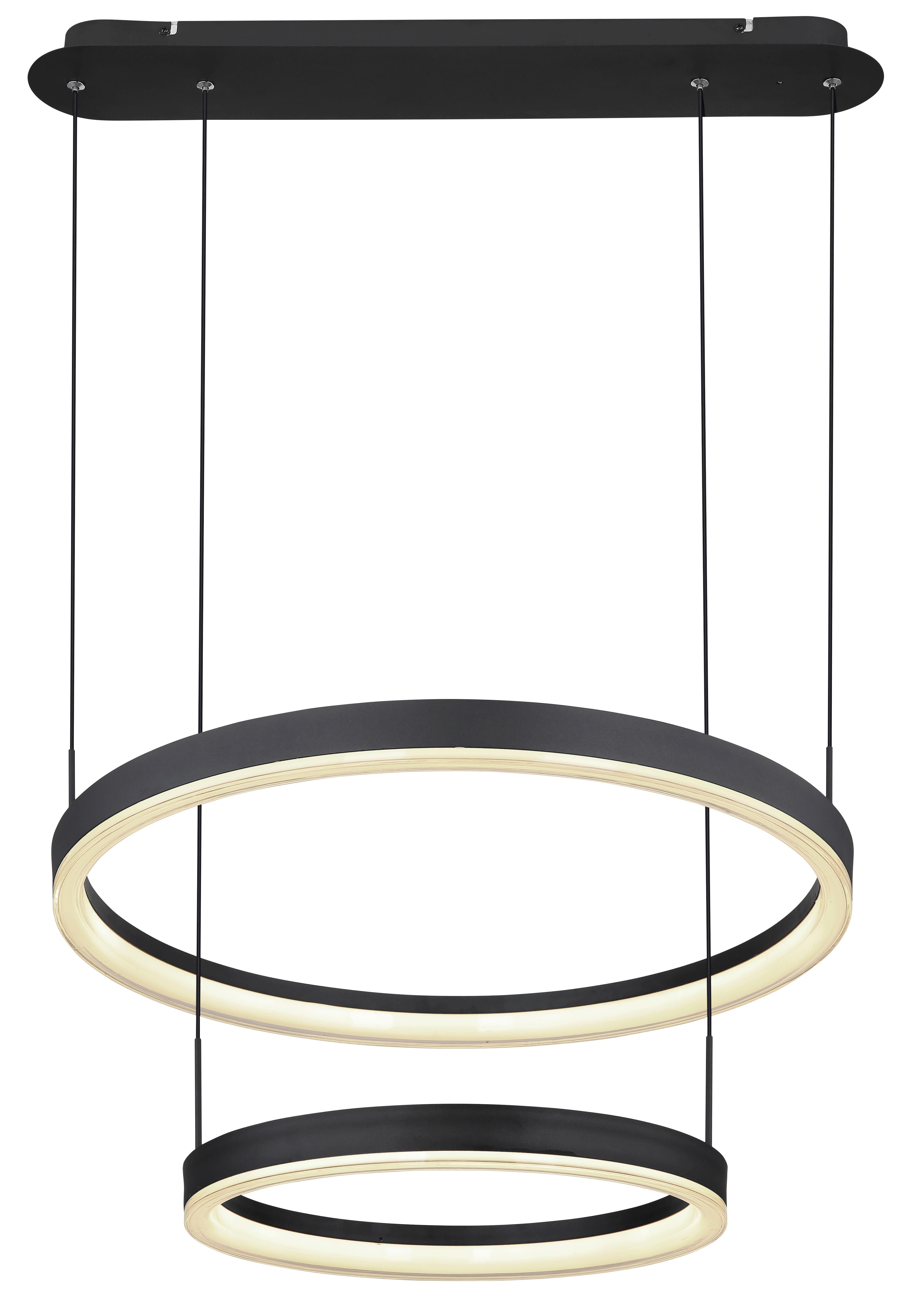LED-Hängeleuchte 67189h - Goldfarben/Opal, Design, Kunststoff/Metall (66,5/60/150cm) - Globo