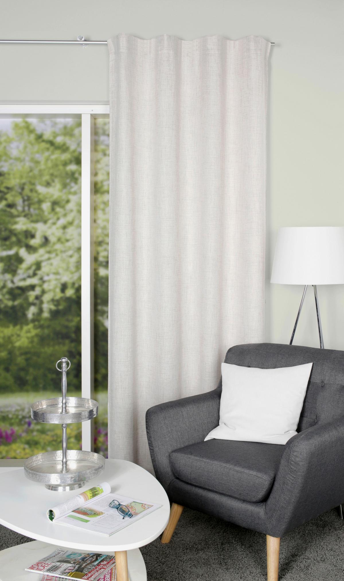 Fertigvorhang Linora - Naturfarben, MODERN, Textil (140/245cm) - Luca Bessoni